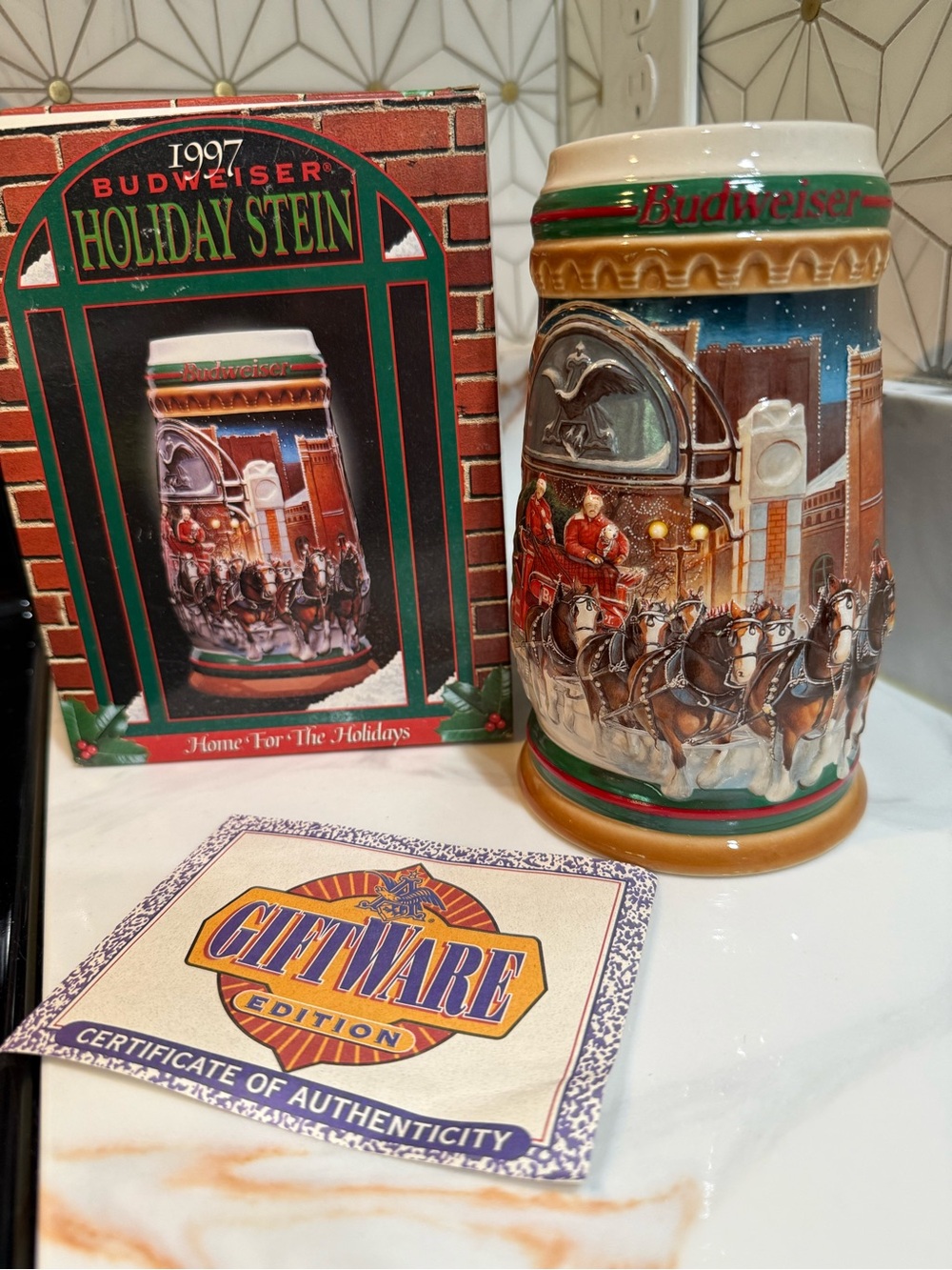 1997 Vintage Budweiser Holiday Stein